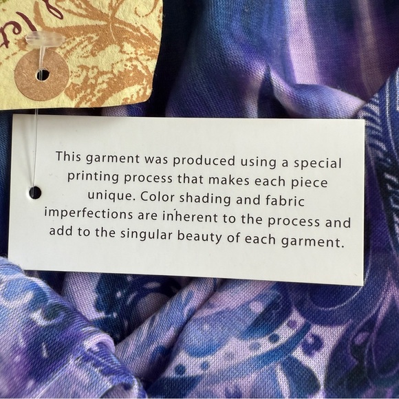 One World Purple Tie Dye Embellished Lace Asymmetrical Tunic XL - Picture 8 of 10
